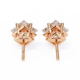 14K White Gold IGI Certified Princess Solitaire Stud Earrings, 4 Prong, D-E Color, VVS/VS Clarity