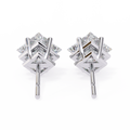 14K White Gold IGI Certified Princess Solitaire Stud Earrings, 4 Prong, D-E Color, VVS/VS Clarity