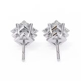 14K White Gold IGI Certified Princess Solitaire Stud Earrings, 4 Prong, D-E Color, VVS/VS Clarity