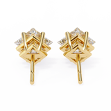 14K White Gold IGI Certified Princess Solitaire Stud Earrings, 4 Prong, D-E Color, VVS/VS Clarity