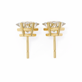 14K White Gold IGI Certified Princess Solitaire Stud Earrings, 4 Prong, D-E Color, VVS/VS Clarity