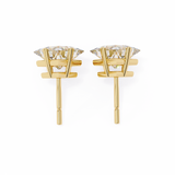14K White Gold IGI Certified Princess Solitaire Stud Earrings, 4 Prong, D-E Color, VVS/VS Clarity