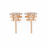 14K White Gold IGI Certified Princess Solitaire Stud Earrings, 4 Prong, D-E Color, VVS/VS Clarity
