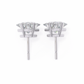 14K White Gold IGI Certified Princess Solitaire Stud Earrings, 4 Prong, D-E Color, VVS/VS Clarity