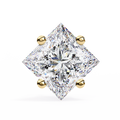 14K White Gold IGI Certified Princess Solitaire Stud Earrings, 4 Prong, D-E Color, VVS/VS Clarity