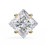 14K White Gold IGI Certified Princess Solitaire Stud Earrings, 4 Prong, D-E Color, VVS/VS Clarity