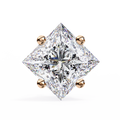 14K White Gold IGI Certified Princess Solitaire Stud Earrings, 4 Prong, D-E Color, VVS/VS Clarity