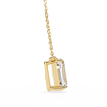 14K White Gold IGI Certified Emerald Cut Diamond Solitaire Pendant – D-E Color, VVS–VS Clarity, Rabbit Ear Bail