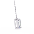 14K White Gold IGI Certified Emerald Cut Diamond Solitaire Pendant – D-E Color, VVS–VS Clarity, Rabbit Ear Bail