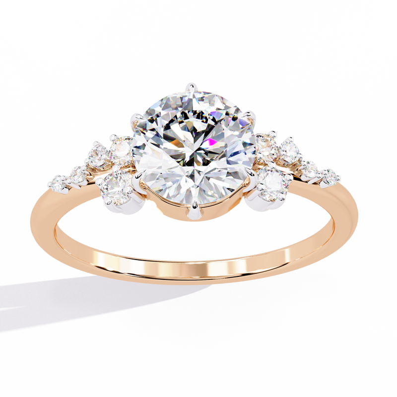 14k IGI certified round ring with E-F color VVS-VS clarity diamonds 192