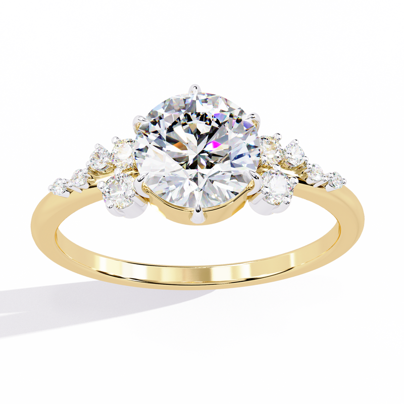 14k IGI certified round ring with E-F color VVS-VS clarity diamonds 192