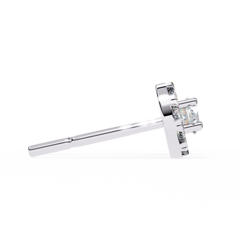 14K White Gold IGI Certified Round Diamond Jacket Earrings, D-E Color, VVS/VS Clarity