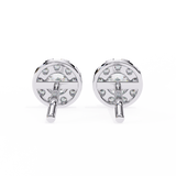 14K White Gold IGI Certified Round Diamond Jacket Earrings, D-E Color, VVS/VS Clarity