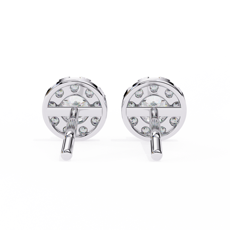 14K White Gold IGI Certified Round Diamond Jacket Earrings, D-E Color, VVS/VS Clarity