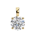 Classic 14K white gold pendant featuring a cushion-cut diamond solitaire, IGI certified with D–E color and VVS–VS clarity, finished with an elegant bail.