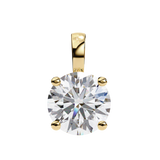 Classic 14K white gold pendant featuring a cushion-cut diamond solitaire, IGI certified with D–E color and VVS–VS clarity, finished with an elegant bail.