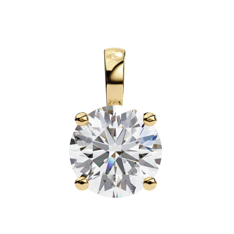 Classic 14K white gold pendant featuring a cushion-cut diamond solitaire, IGI certified with D–E color and VVS–VS clarity, finished with an elegant bail.