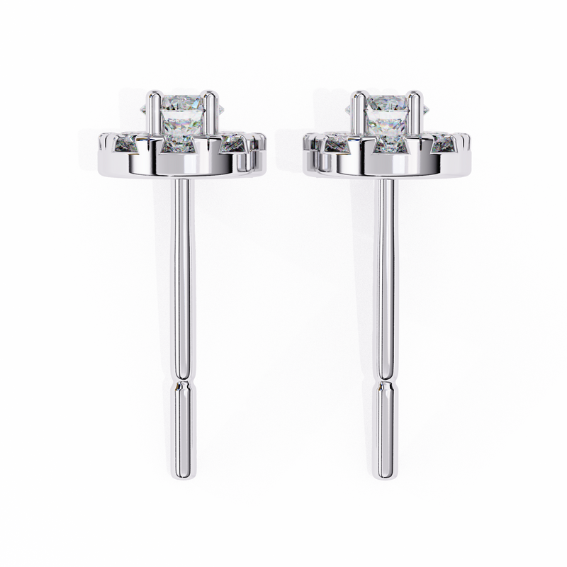 14K White Gold IGI Certified Round Diamond Jacket Earrings, D-E Color, VVS/VS Clarity