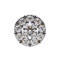 14K White Gold IGI Certified Round Diamond Jacket Earrings, D-E Color, VVS/VS Clarity