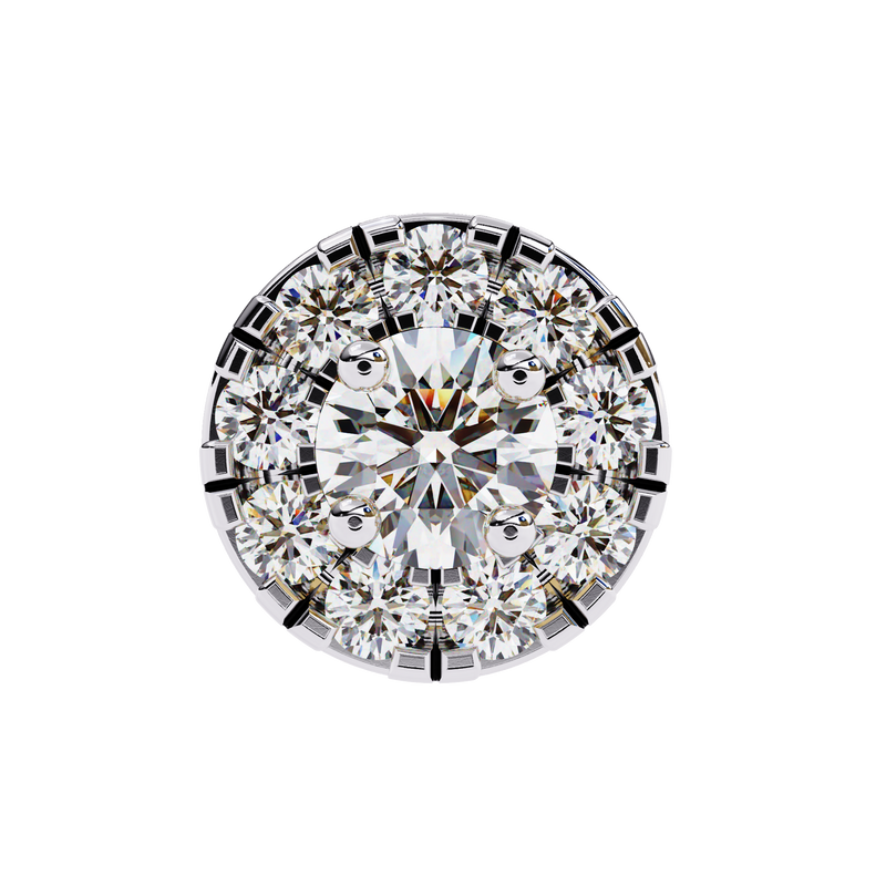 14K White Gold IGI Certified Round Diamond Jacket Earrings, D-E Color, VVS/VS Clarity