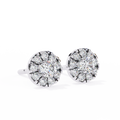 14K White Gold IGI Certified Round Diamond Jacket Earrings, D-E Color, VVS/VS Clarity