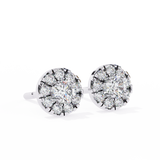 14K White Gold IGI Certified Round Diamond Jacket Earrings, D-E Color, VVS/VS Clarity