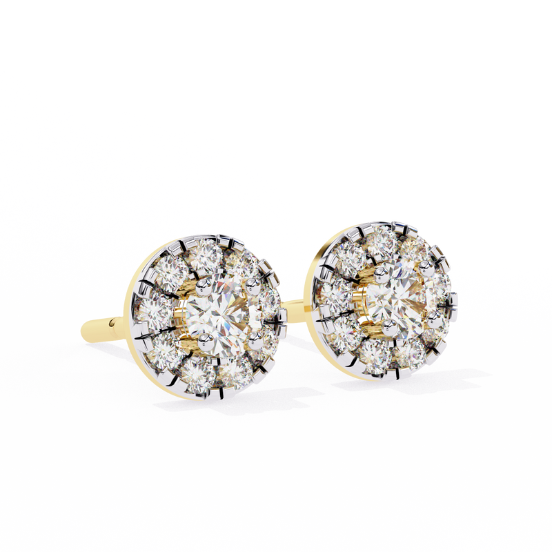 14K White Gold IGI Certified Round Diamond Jacket Earrings, D-E Color, VVS/VS Clarity