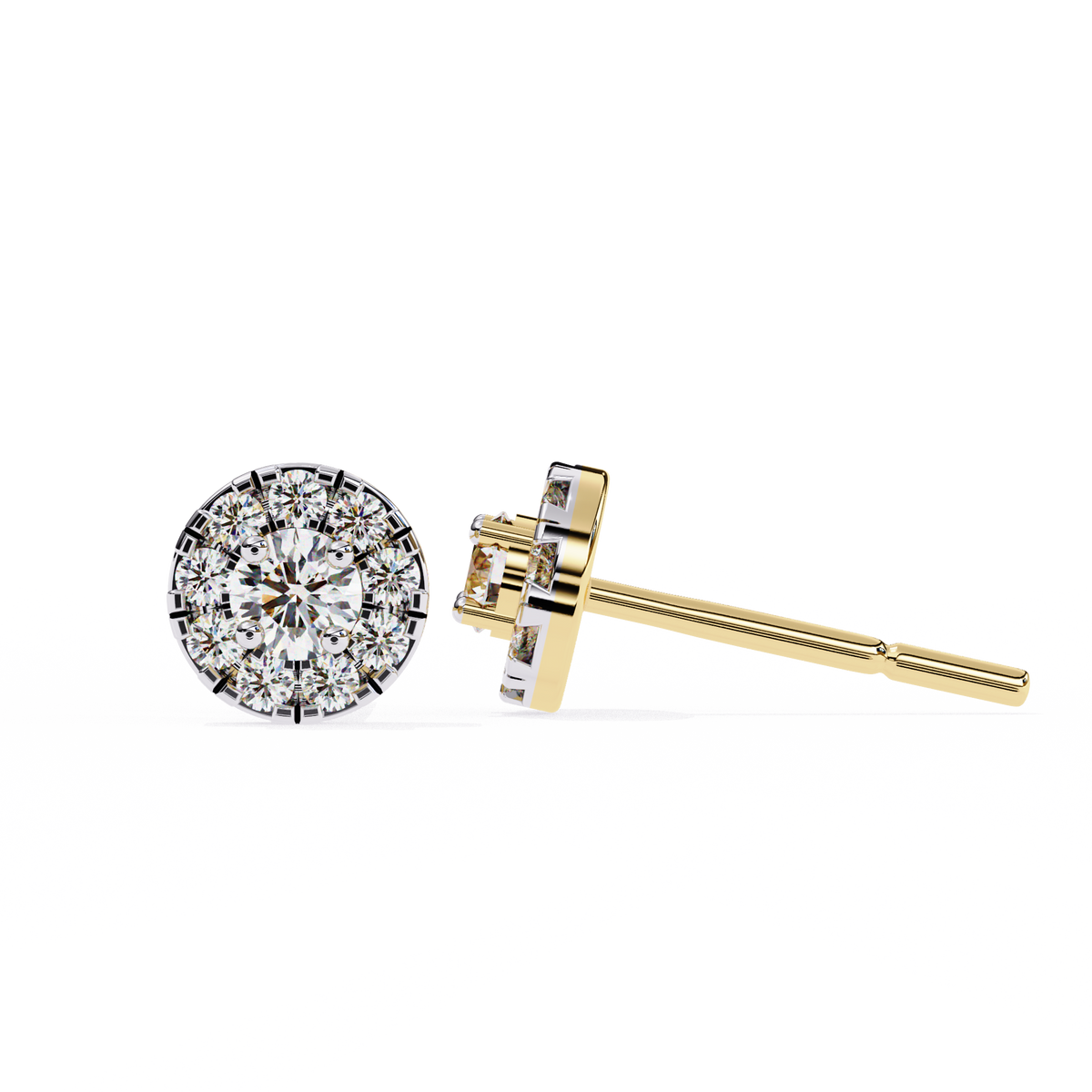 14K White Gold IGI Certified Round Diamond Jacket Earrings, D-E Color, VVS/VS Clarity