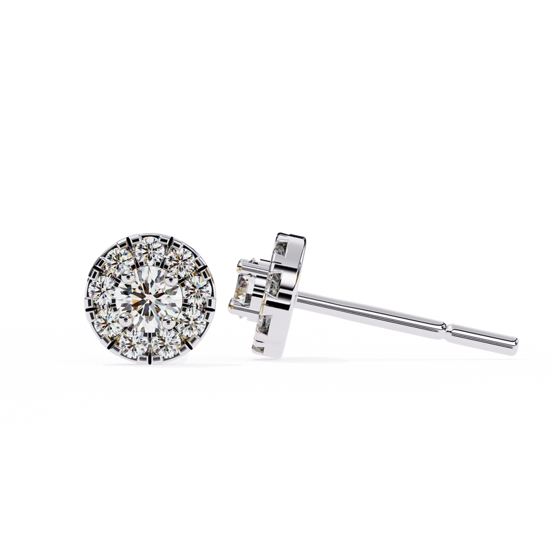 14K White Gold IGI Certified Round Diamond Jacket Earrings, D-E Color, VVS/VS Clarity