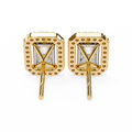 14K White Gold IGI Certified Radiant Diamond Halo Earrings, D-E Color, VVS/VS Clarity