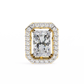 14K White Gold IGI Certified Radiant Diamond Halo Earrings, D-E Color, VVS/VS Clarity