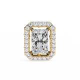 14K White Gold IGI Certified Radiant Diamond Halo Earrings, D-E Color, VVS/VS Clarity