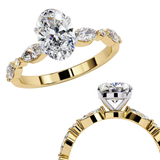 14k IGI certified oval ring with E-F color VVS-VS clarity diamonds 12
