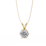 14K White Gold IGI Certified Round Diamond Solitaire Pendant – D-E Color, VVS–VS Clarity, Split Bail