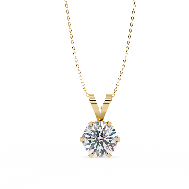 14K White Gold IGI Certified Round Diamond Solitaire Pendant – D-E Color, VVS–VS Clarity, Split Bail