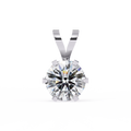 14K White Gold IGI Certified Round Diamond Solitaire Pendant – D-E Color, VVS–VS Clarity, Split Bail