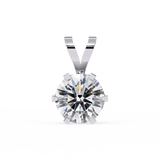 14K White Gold IGI Certified Round Diamond Solitaire Pendant – D-E Color, VVS–VS Clarity, Split Bail