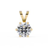 14K White Gold IGI Certified Round Diamond Solitaire Pendant – D-E Color, VVS–VS Clarity, Split Bail