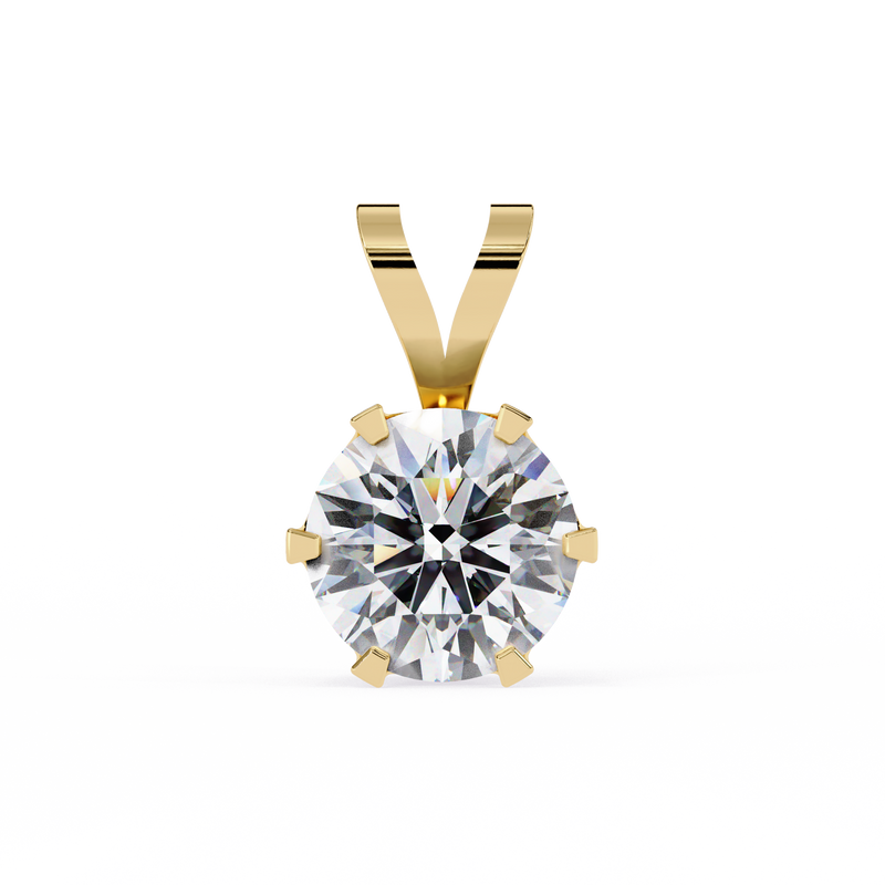 14K White Gold IGI Certified Round Diamond Solitaire Pendant – D-E Color, VVS–VS Clarity, Split Bail