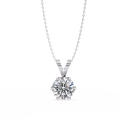 14K White Gold IGI Certified Round Diamond Solitaire Pendant – D-E Color, VVS–VS Clarity, Split Bail