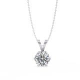 14K White Gold IGI Certified Round Diamond Solitaire Pendant – D-E Color, VVS–VS Clarity, Split Bail