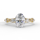 14k IGI certified oval ring with E-F color VVS-VS clarity diamonds 12
