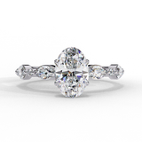 14K Gold Lab Grown Oval Diamond Engagement Ring, E–F Color, VVS–VS Clarity