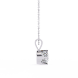 14K White Gold IGI Certified Round Diamond Solitaire Pendant – D-E Color, VVS–VS Clarity, Split Bail