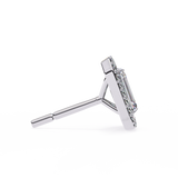 14K White Gold IGI Certified Emerald Cut Diamond Halo Earrings, D-E Color, VVS/VS Clarity