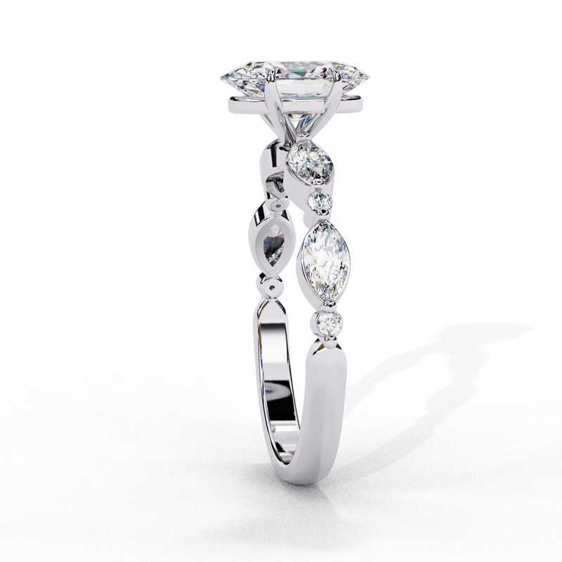 14K Gold Lab Grown Oval Diamond Engagement Ring, E–F Color, VVS–VS Clarity