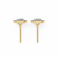 14K White Gold IGI Certified Emerald Cut Diamond Halo Earrings, D-E Color, VVS/VS Clarity