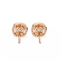 14K White Gold IGI Certified Cushion Cut Diamond Halo Earrings, D-E Color, VVS/VS Clarity