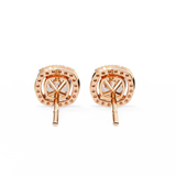 14K White Gold IGI Certified Cushion Cut Diamond Halo Earrings, D-E Color, VVS/VS Clarity