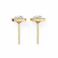14K White Gold IGI Certified Cushion Cut Diamond Halo Earrings, D-E Color, VVS/VS Clarity